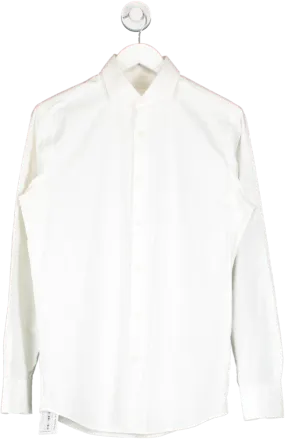 Massimo Dutti White Italian Fabric Cotton Shirt UK M