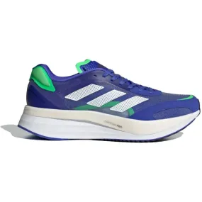 Men's Adidas Adizero Boston 10, Sonic Ink/Cloud White/Screaming Green, 12.5 D Medium