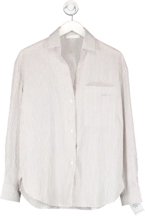 Myra Swimwear White Pinstripe Long Sleeve Shirt UK S