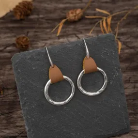 Parson Leather & Silver Earring