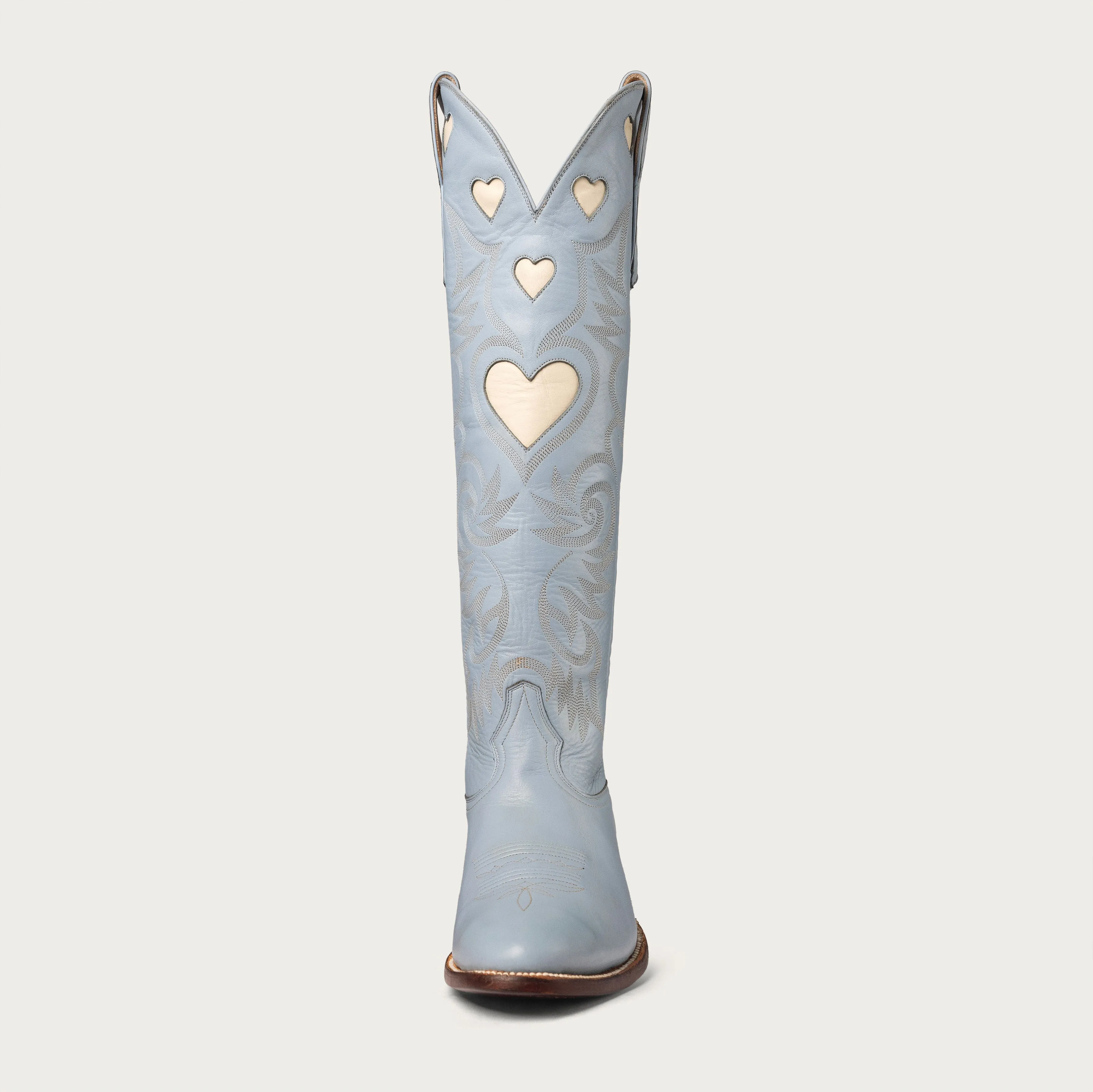 Powder Blue and Bone Heart Boot