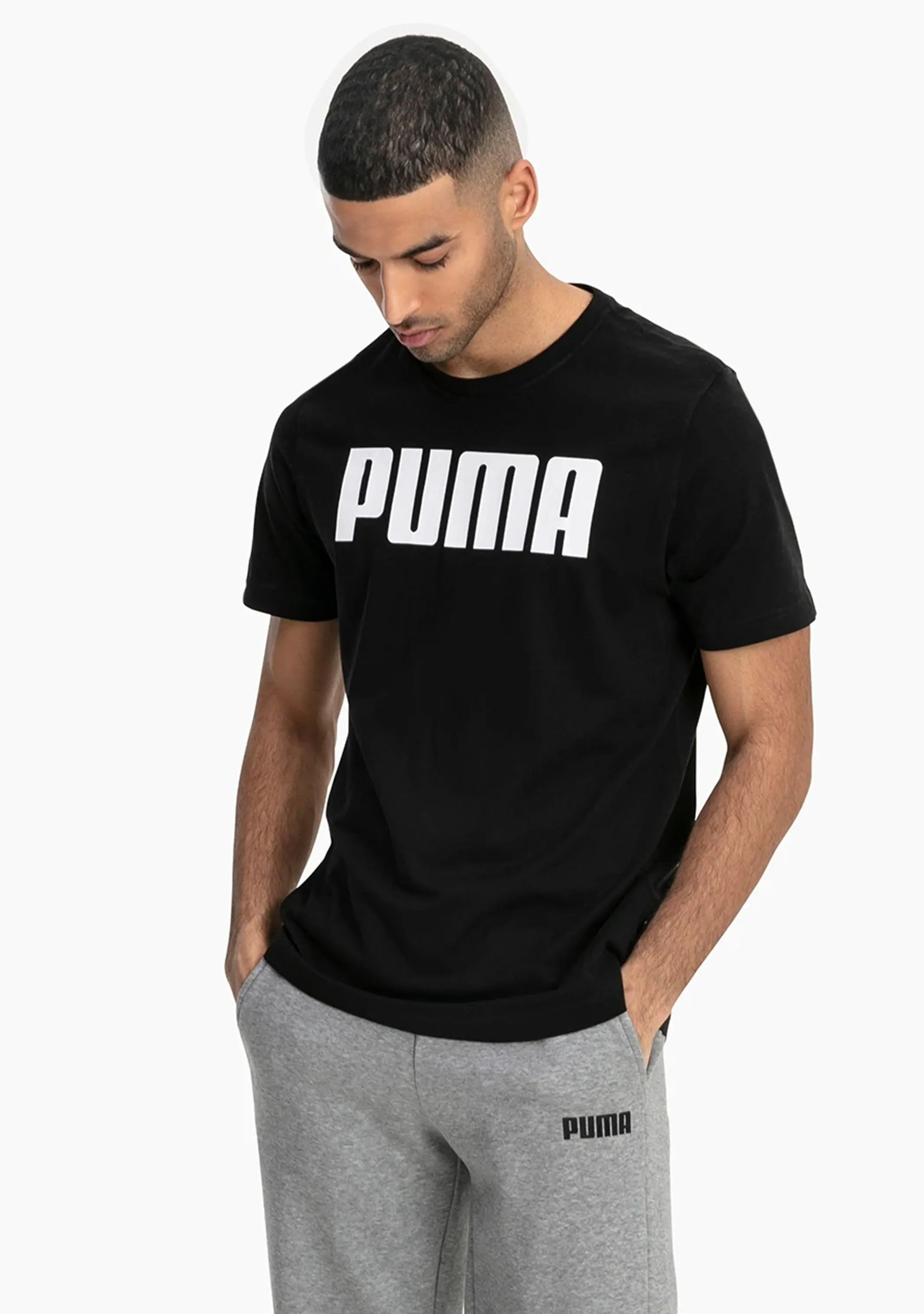 Puma Mens Essential Logo Tee Black <br> 854742 01