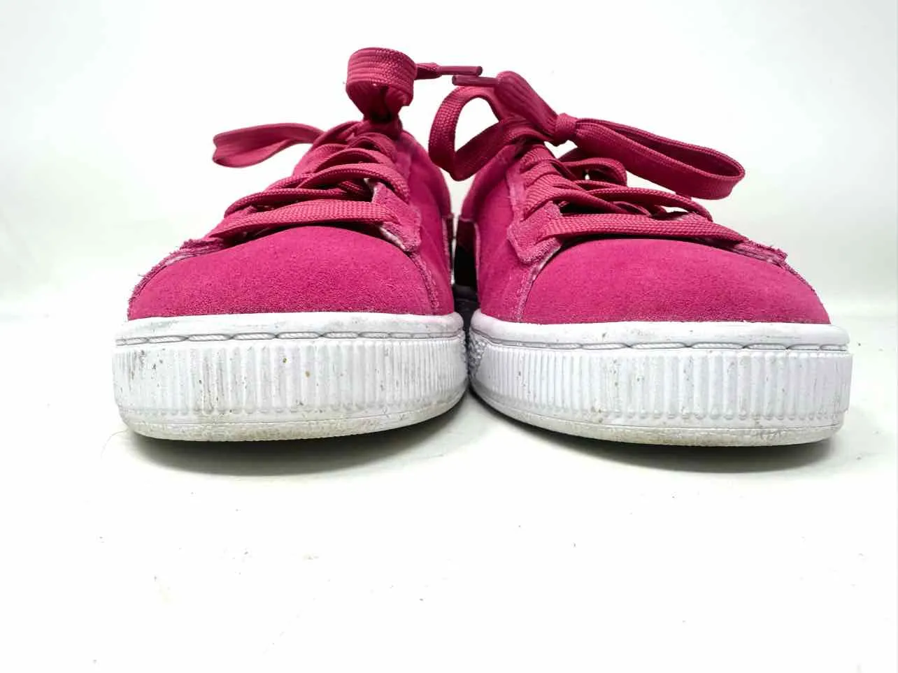 Puma Size 8 Pink Lace-Up Suede Shoes Sneakers