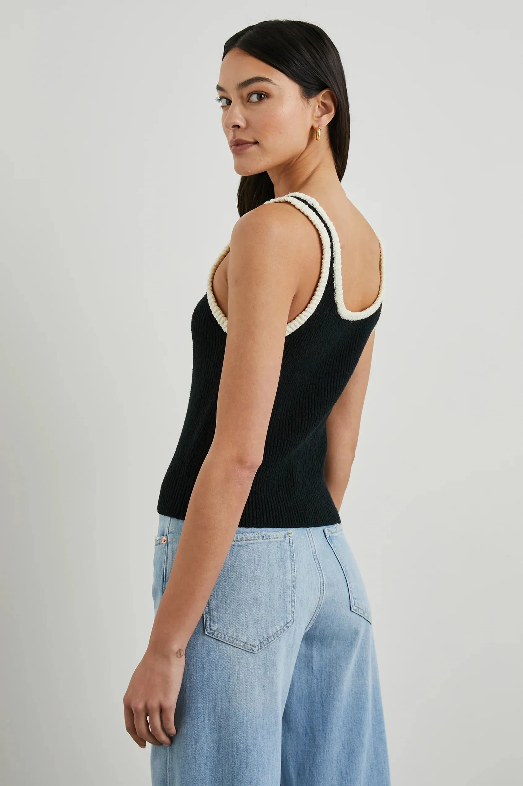 RAILS Albie Tank Black White Contrast