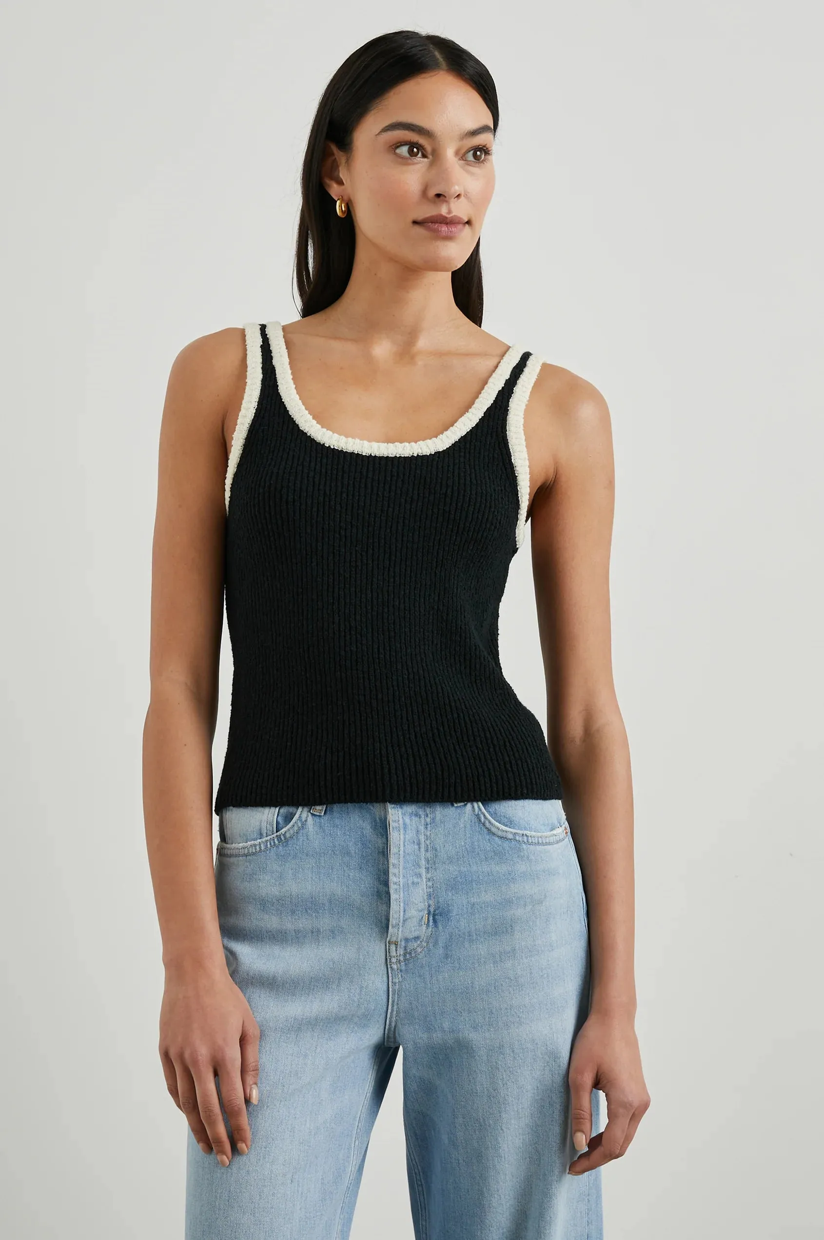 RAILS Albie Tank Black White Contrast