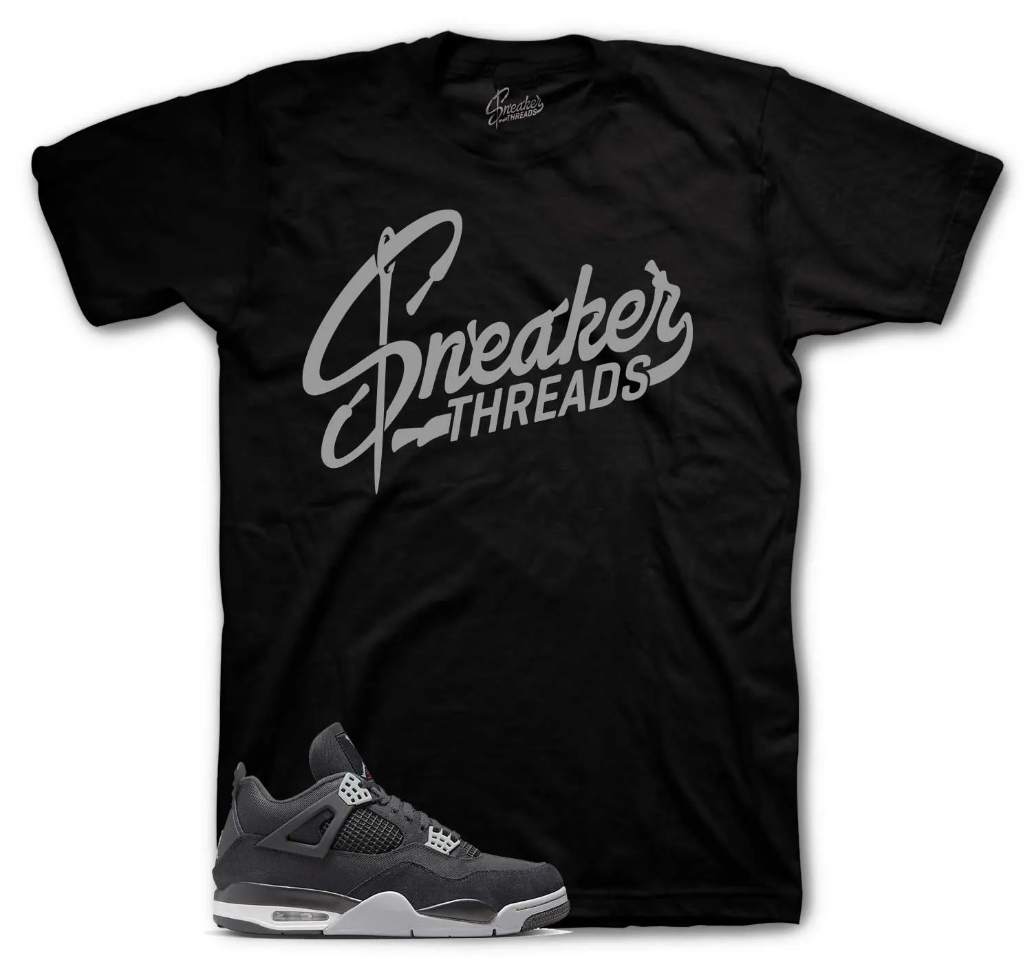 Retro 4 Black Canvas ST Logo Shirt