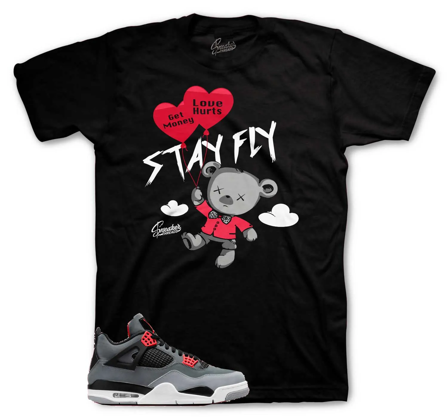 Retro 4 Infrared Shirt - Money Over Love - Black