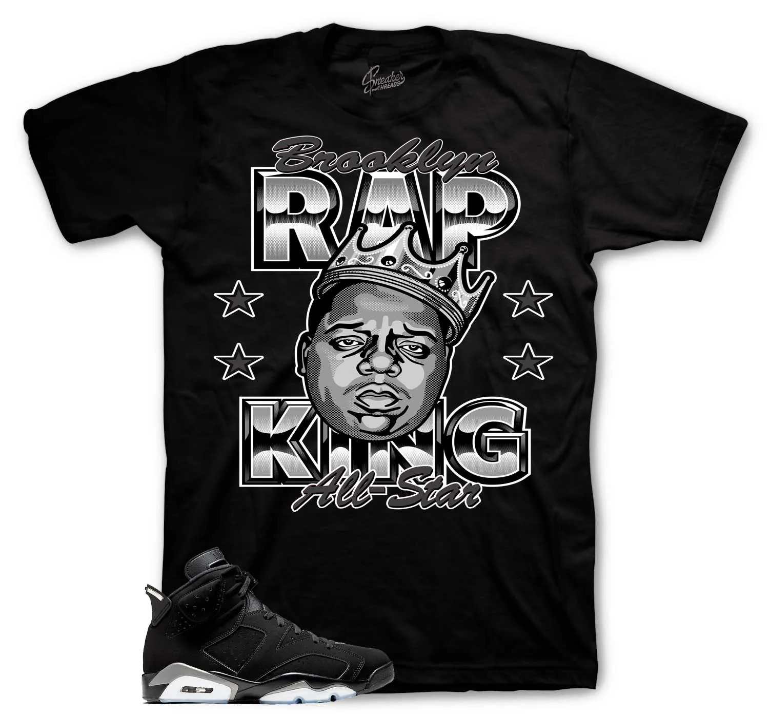 Retro 6 Metallic Silver Rap King Shirt