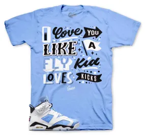 Retro 6 University Blue Shirt - Love Kicks - Blue