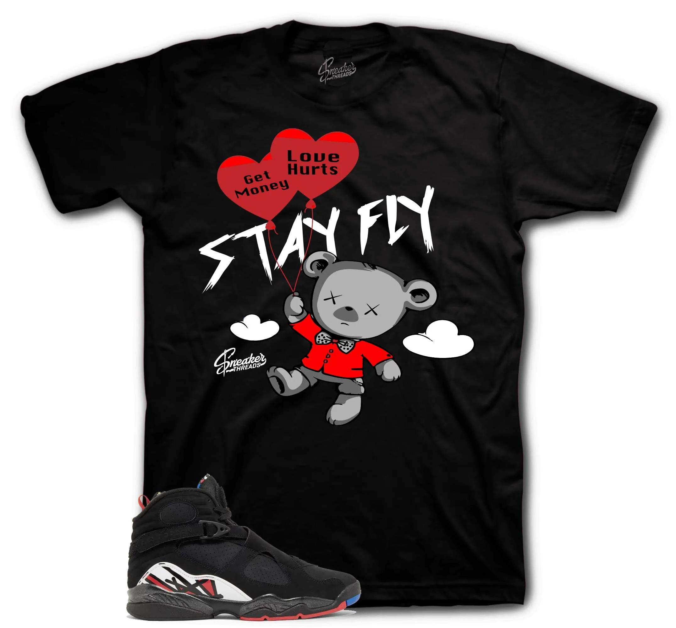 Retro 8 Playoffs Shirt - Money Over Love - Black