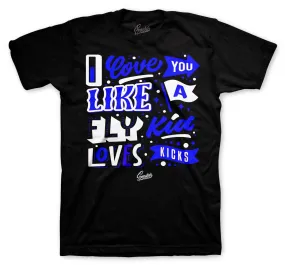 Retro 9 Racer Blue Shirt - Love Kicks - Black