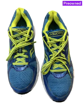 SAUCONY Women's Grid Cohesion 6 -Blue/Citron- Running Shoe - Size 11M Preowned