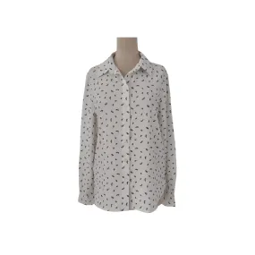 Suzy Shier White with Black Floral Print Collared Shirt | Pre Loved |