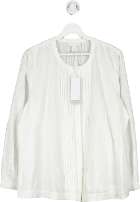 The White Company White Organic Cotton Pintuck Shirt UK 14