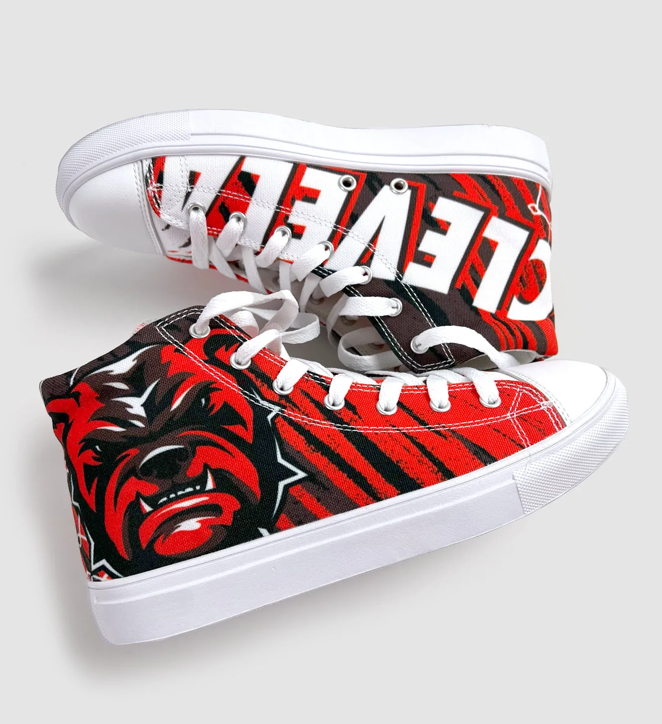 Women’s Cleveland Football high top canvas shoes