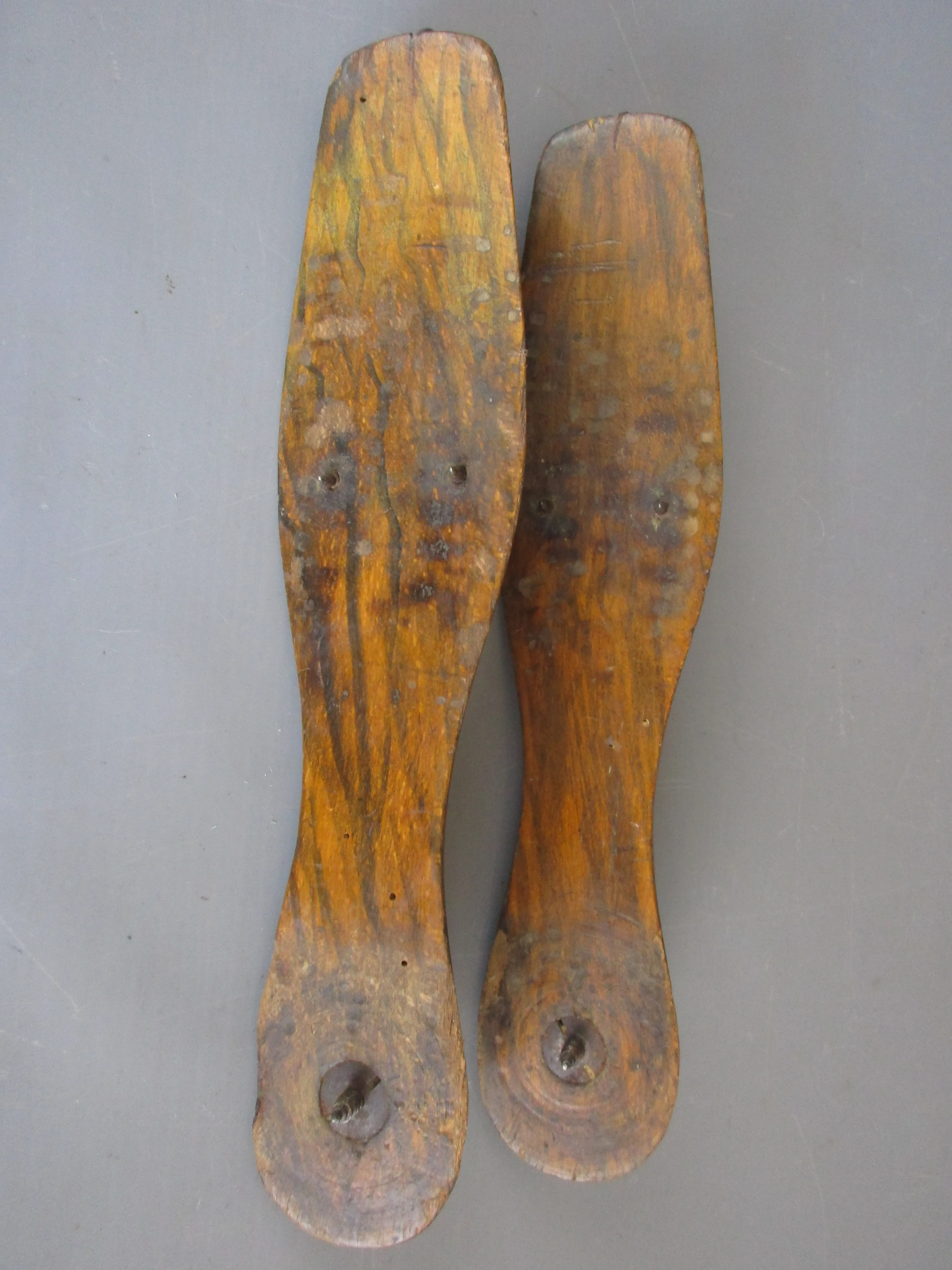 Wooden Ice Skates Skating Blades Antique Victorian