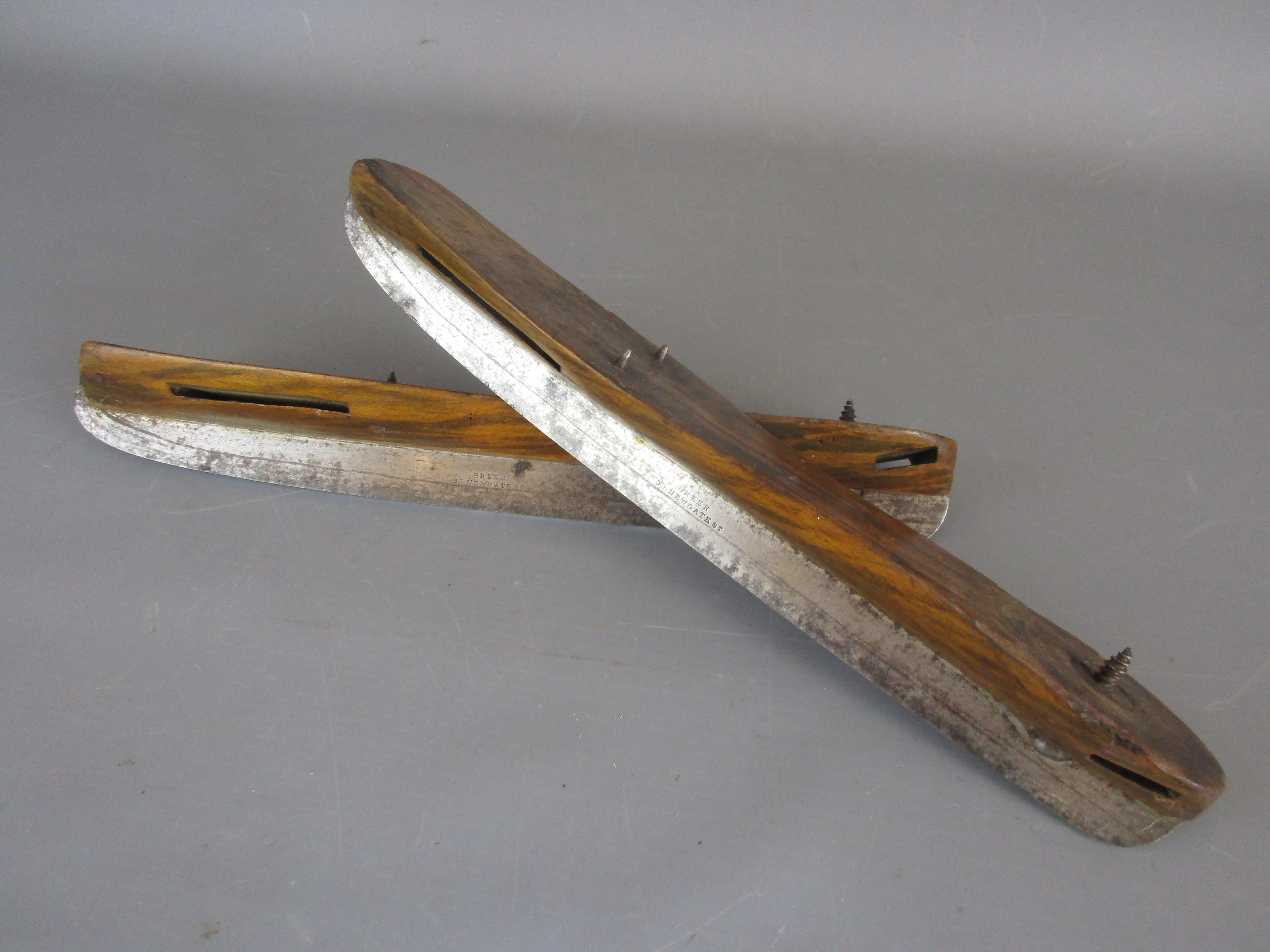 Wooden Ice Skates Skating Blades Antique Victorian