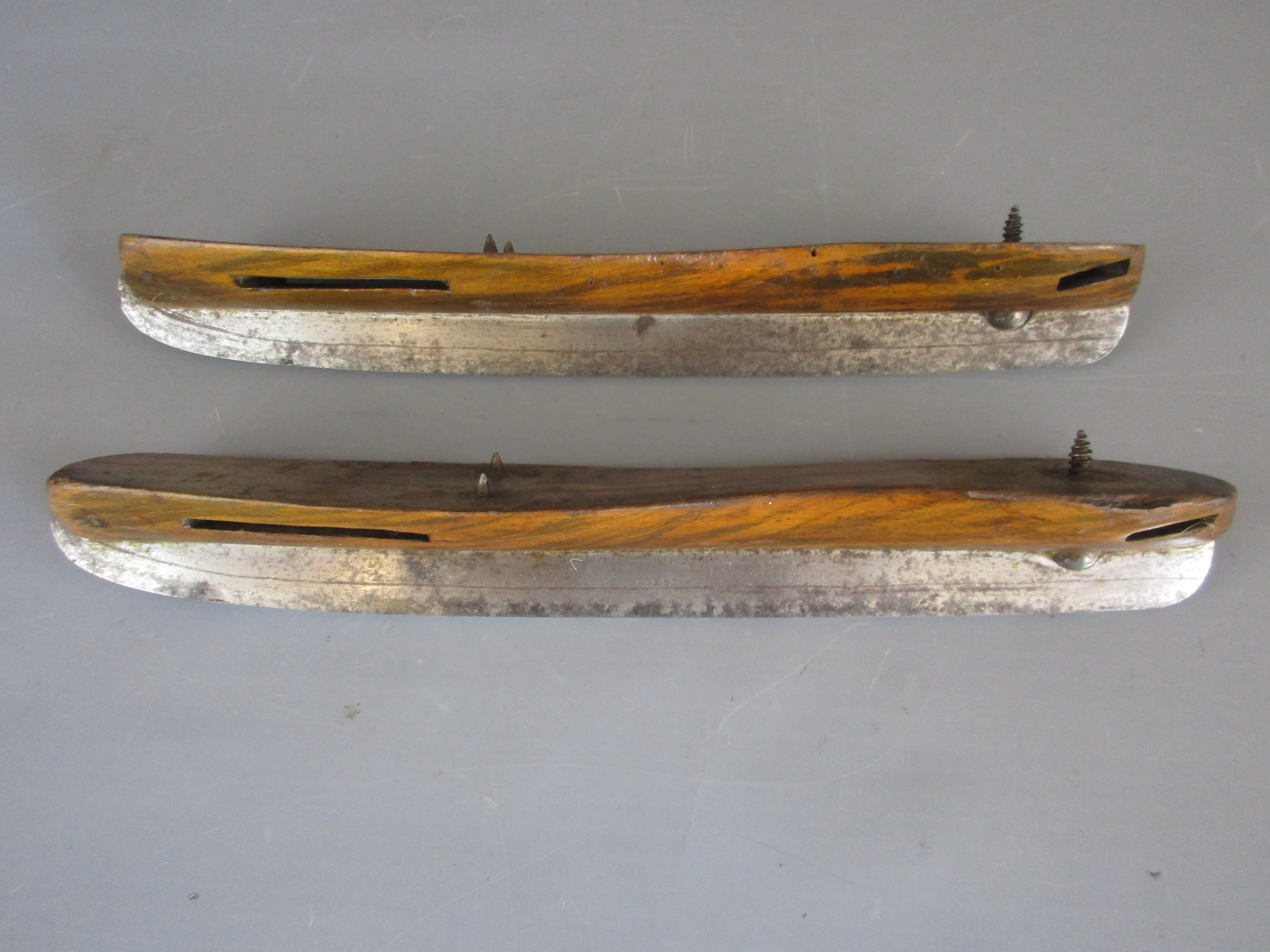 Wooden Ice Skates Skating Blades Antique Victorian