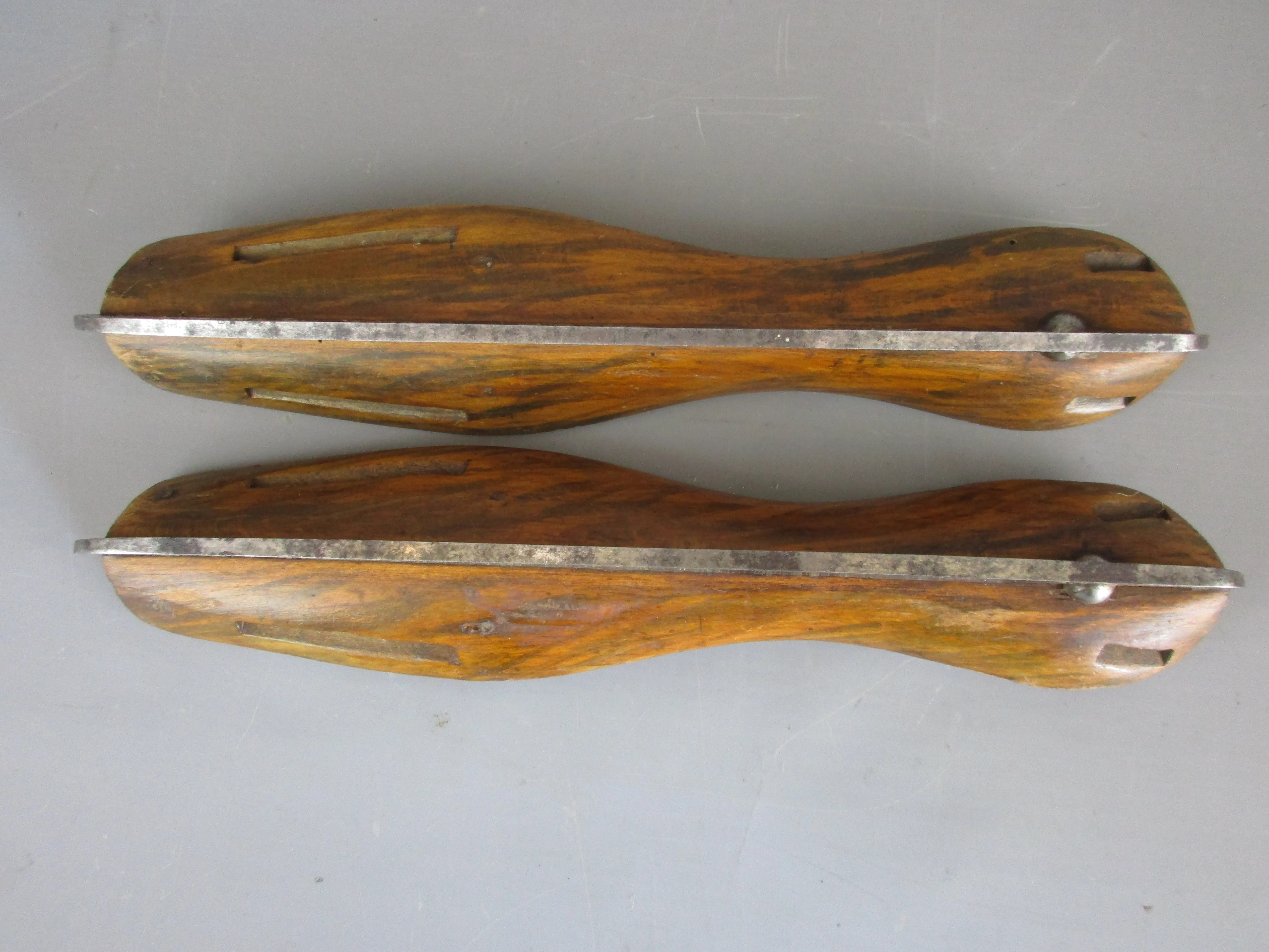 Wooden Ice Skates Skating Blades Antique Victorian